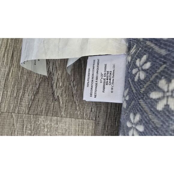 Waterford Linens Distinctive Blue with Ruffle & Pearl Accents Rectangle Pillow - Picture 12 of 14